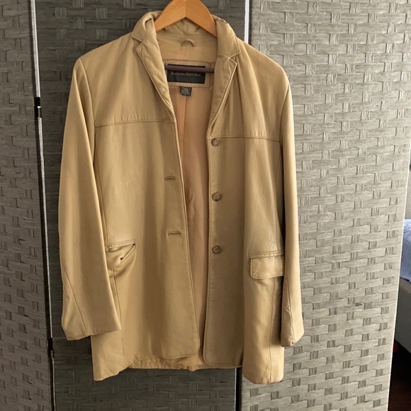 Banana republic 100% genuine leather blazer jacket